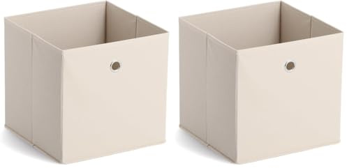 Zeller 14131 Aufbewahrungsbox, Vlies, L 28 x B 28 x H 28 cm, beige (Packung mit 2)