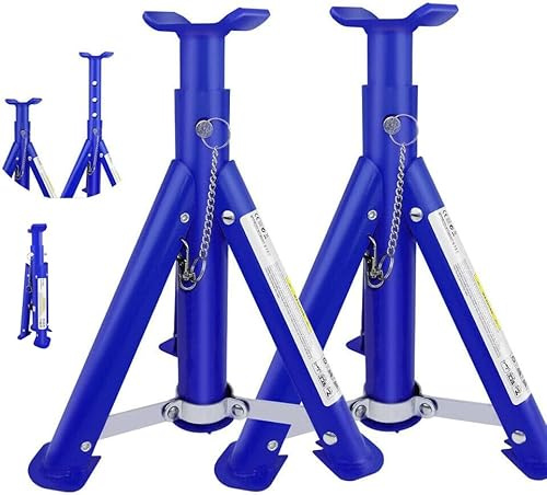2x Heavy Duty 6 Ton Total Ratchet Type Axle Stand For Car Van Caravan Floor Jack