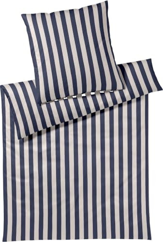 elegante Mako Jersey Bettwäsche Join Marine 1 Bettbezug 135 x 200 cm + 1 Kissenbezug 80 x 80 cm