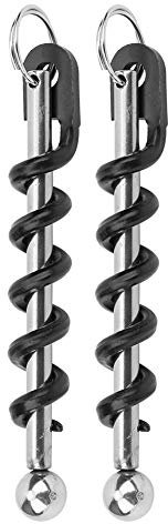 2 Abridores de Botellas de Cerveza de Vino de Acero Inoxidable Portátiles Negros con Llavero, Sacacorchos Multifuncionales para Cocinas Caseras, Cafeterías, Restaurantes, Picnics