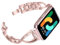 KUTEWEU Bracelet Femme pour Samsung Galaxy Fit 3 SM-R390, Bling Diamant Acier Inoxydable Bracelets de Remplacement Métal pour Samsung Galaxy Fit 3 SM-R390 Tracker de Fitness (Rose)