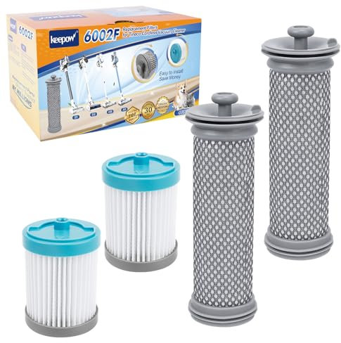KEEPOW Filter Ersatzteile für Tineco A10 A11 Hero und Master, Tineco S11 Tango EX und Pure One S12 PRO EX Akku Staubsauger Ersatzfilter Zubehör (2 HEPA Filter + 2 Vorfilter)
