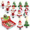 BUZIFU 12 Pz Candele Natalizie Candele Non Profumate Fatte a Mano Tealight Candele di Natale a Forma di Babbo Natale Albero di Natale Pigne Pupazzo di Neve Casetta per Decorazione Domestica di Natale