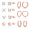 GEMAURA Sterling Silver Earrings Rose Gold Earrings for Women Small Silver Hoop Dainty Gold Studs for Women Silver Stud Shiny Cubic Zirconia Diamond (7 Pairs)