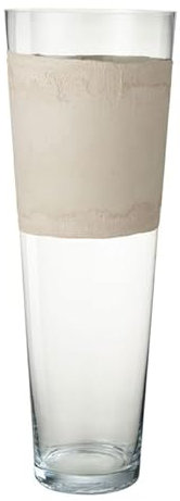 Paris Prix Vase Déco en Verre Delph 70cm Transparent & Beige
