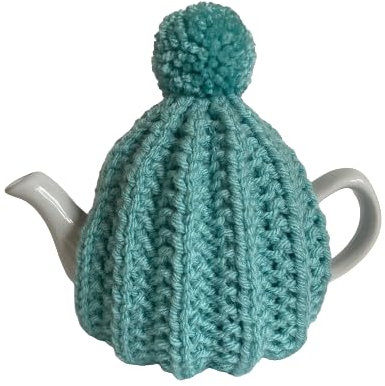 Small Aqua Blue Knitted Tea Cosy, Fits 1-2 Cup (450ml) Teapot