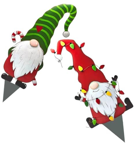 Gogogmee 2stücke Weihnachtsgartenstecker Doppelseitige Santa Dekoration Für Außenbereich Langlebig Und Wetterfest Für Garten Einfahrt Und Weihnachtsfeiern