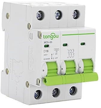 QXYOGO Disjoncteur,Interrupteur Différentiel Taper D AC 3 Pole 1 0A 16A 20A 25A 32A 40A 50A 400V Disjoncteur de disjoncteur 3P 50/6 0HZ MCB DIN Protection Contre la Surcharge du Mont ferroviaire(D10)
