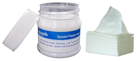 SkinStar Speed Paste Skiwax Skiwachs Wachs 30g Fleece Poliertuch Reinigungstücher