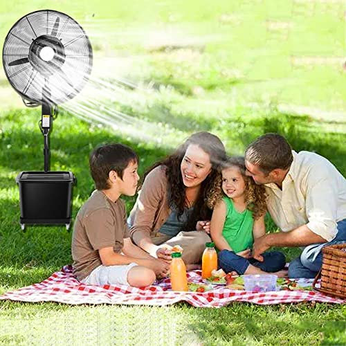WANGXLGD Ventilador oscilante para Exteriores con nebulización, Ventilador Exterior para Restaurante con 3 velocidades de enfriamiento, Tanque de 11 galones y Altura Ajustable (71cm/28in)