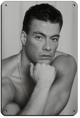 HRJHE Poster Schauspieler Jean Claude Van Damme (13), Retro-Poster, Metallblechschild, schicke Kunst, Retro, Eisenmalerei, Bar, Menschen, Höhle, Café, Familie, Garage, Poster, Wanddekoration, 20 x