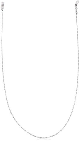 Kuzzoi Brillenband Brillenkette für den Mann aus 925 Sterling Silber handgefertigt Figaro Gliederkette für Sonnen- und Lesebrillen mit Gummiband Schlaufen Länge ca. 70 cm