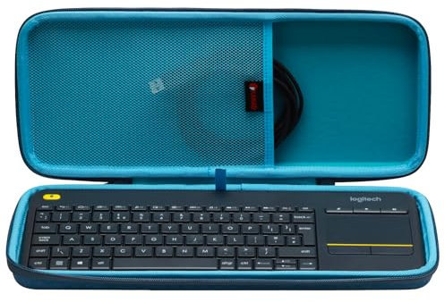 XANAD Hard Case for Logitech K400 Plus/Logitech POP Keys/Logitech MX Mechanical Mini Wireless Touch Keyboard(Blue)-Inside: 14.4x5.5x1.1
