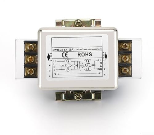 Morsettiera bipolare da 220 V, filtro di alimentazione monofase, per purificazione EMI Filtro di alimentazione CW4L2-sopprime efficacemente le interferenze continue e intermittenti di impulso (6A sì)