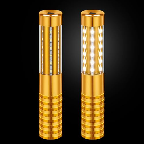 2 Stück LED Stroboskop Taktstock Licht Wiederaufladbare Flasche Service Sparklers Stick Wiederverwendbare Champagnerflasche Handheld LED für Club Bühne Nachtclub Party Konzert Event Bar Outdoor - Gold