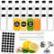 Gucass Lot de 24 bouteilles à shot à remplir, de 60 ml, petits verres à shot avec couvercle, bouteilles en verre à remplir avec entonnoir, étiquettes, stylo et brosse, mini bouteilles pour jus