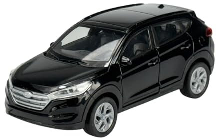 Welly Modell Auto Kompatibel mit Welly Hyundai Tucson 3 III Schwarz 3. Generation 2015-2020 ca 1/34-1/39 Metal Modell Auto Die Cast Neu im Kasten