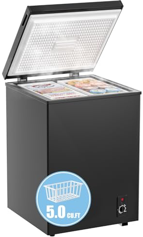 Bodacious Ultra Quiet Deep Freezer – 5.0 Cu Ft, Compact Design, Fast Freeze, Low Power Consumption, Ideal for Home, Restaurant & Small Shops