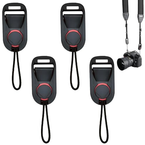 AONAYO 4 correas para cámara de liberación rápida, con base, correa para cámara, correa para hombro, correa de muñeca y prismáticos, Negro , Allgemein