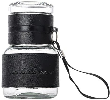 Glass Tea Cup with Infuser and Lid, Tea Infuser Bottle - Double Wall Glass Tea Bottle Thickened 320ml | Leak Proof Portable Travel Water Separating Bottle for Home School Business