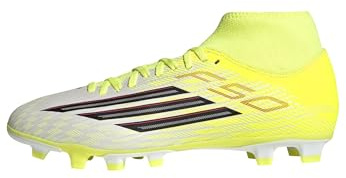 adidas Unisex F50 Club Mid Cut Firm Ground/Multi Ground Football Boots, Team solar Yellow 2/core Black/Lucid red, 45 1/3 EU