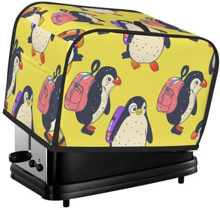 Carry A Bag To School Toaster-Abdeckung, bedruckt, Pinguin, 2 Scheiben, Küche, Kleingerät, Staub- und Fingerabdruckschutz