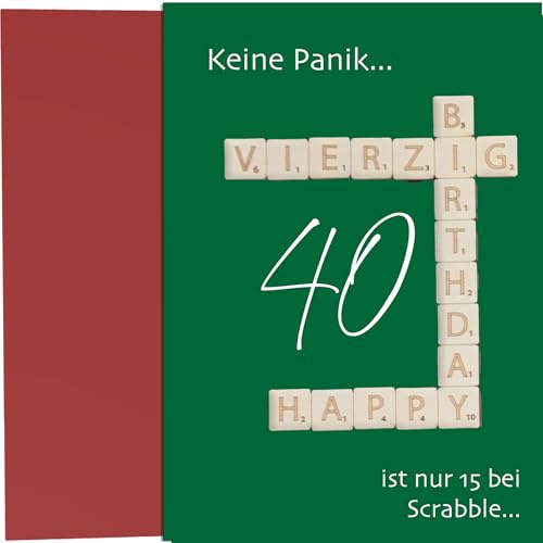 the lazy panda card company Geburtstagskarte 40 – Lustige Karte mit witzigem Spruch zum runden Geburtstag