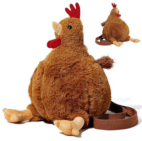 Danbghyuo Chicken Bag, Hahn Crossbody Bag Plüsch Handtaschen Geldbeutel Hahn Tasche Handtasche Umhängetasche Für Mädchen Frauen, Süße Mädchen Schulter Messengerbeutel