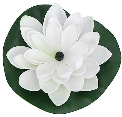 Toyvian Solarbetriebener Lotusbrunnen Wasserpumpe Mit Schwimmender Lotusblüte Gartendekoration Für Teich Und Aquarium Weiß Automatische Wasserzirkulation Ohne Batterie 30–60cm Sprühhöhe