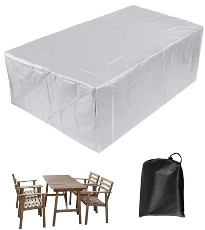 HNYDM Gartenmöbel Abdeckung Wasserdicht 200x100x74cm/LxWxH 600D Oxford Schutzhülle Gartentisch Winterfest Abdeckplane Gartenmöbel Schutzhülle Gartentisch Abdeckung für Möbelsets Tische und Stühle