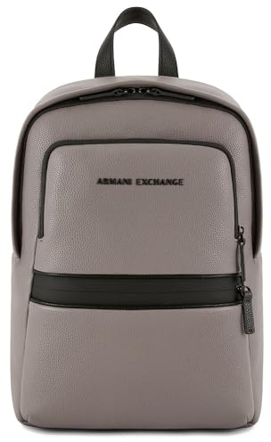 Armani Exchange Men's Madrid. Sustainable, contrasting inner lining Backpack,Grey,One size