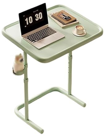 Klappbarer Laptoptisch - Höhenverstellbarer tragbarer 360° drehbarer Beistelltisch für Wohnzimmer, Couch oder Bett mit Rollen