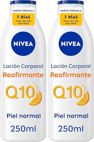 NIVEA Q10 Loción Corporal Reafirmante (1 x 250 ml), crema hidratante corporal para piel normal, crema reafirmante corporal con Collagen Boost Complex, Vitamina C y Q10 puro (Paquete de 2)