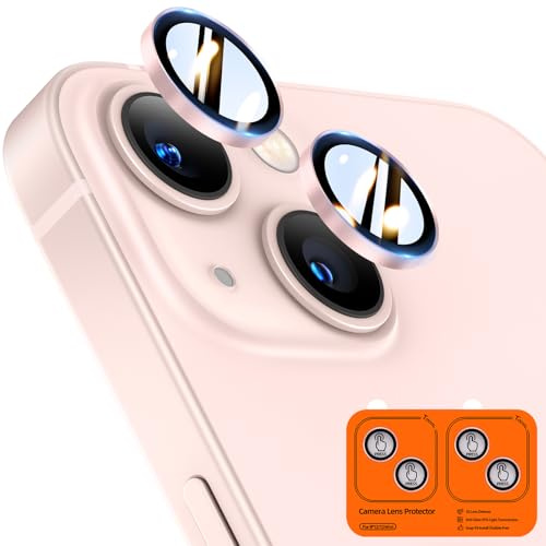 TOCOL für iPhone 13 Kameraschutz, 2 Sets, Rosa | Einfache Montage, Ultra HD Camera Cover, 9H Stoßfest Kratzfest, Hüllenkompatibel, Kameraschutz für iPhone 13 / 13 Mini