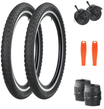 ZUKKA 2er-Pack Fahrradreifen 20/24/26x1.95 Zoll mit 2er-Pack Fahrradschlauch 20/24/26 Zoll Schrader AV35mm für MTB Fahrrad Mountain Bike Reifen