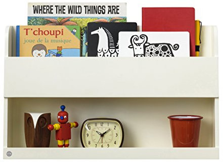 Tidy Books ® Hochbett Bücherregal Kinder, Wandregal Kinderzimmer, Kinderregal Cremeweiß, Hängeorganizer Kinderzimmer, Bettregal Hochbett 33 x 53 x 12 cm, Handgefertigt, Der original Bunk Bed Buddy™
