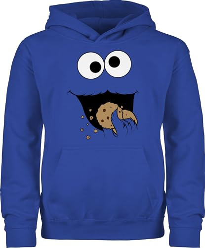 Shirtracer - Kinder Hoodie Jungen Mädchen - Karneval & Fasching - Keks Monster I Krümelmonster I Cookie Monster Fastnacht I Fasnacht I Fasnet