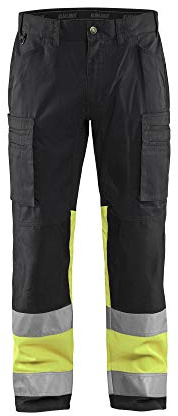 Blaklader 15511811 Hochsichtige Hose mit Stretch, Schwarz/Gelb, grootte C62