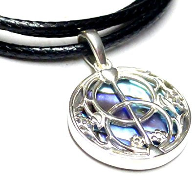 Kettenanhänger, Anhänger Silber Motiv Avalon mit Abalone Muschel Sterlingsilber, inklusiv Textilband Schlange