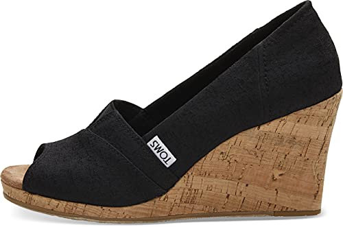 TOMS Classic Wedge, Sandalo con zeppa Donna, Nero (Nero), 39 EU