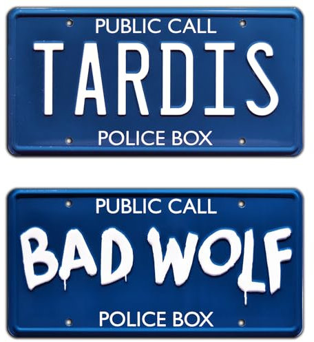 TARDIS + BAD WOLF | Metal Stamped License Plates