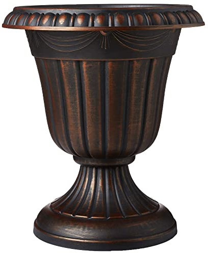 Arcadia Garden Products PL10CP - Maceta clásica para urnas de plástico, 15 x 33 cm, cepillado Cooper