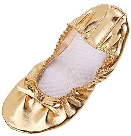 Sharplace Pailletten Ballettschläppchen Ballettschuhe Damen Mädchen Gymnastikschuhe Bauchtanz Tanzschuhe Ballett Schläppchen Gold Ballerinas für Erwachsene, Golden, 37