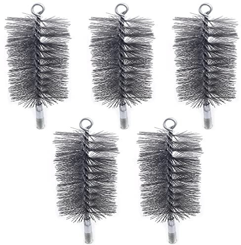 Utoolmart Cepillo de limpieza de tubos de alambre de acero 80 mm de diámetro 160 mm de longitud 5 piezas