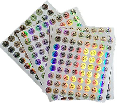 Holografische Aufkleber, rund, wasserfest, 10 Bögen, 800 Stück