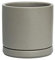 D'vine Dev Pot de Fleurs Rond en céramique avec Trou de Drainage et Soucoupe pour intérieur - 11 cm - Gris - 94-O-XS-3