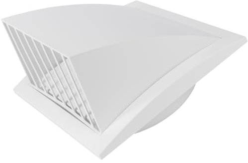 Vent Systems White Ø150 mm / 6 Inch Exhaust Vent Cover - Dryer Vent Hood - Louvered Dryer Cover - Vent Hood Cap - One-Direction Plastic Air Supply Grille - Non Return Valve - Outlet Cowl Air Vent