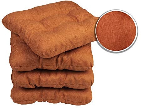sunnypillow 4er Set Stuhlkissen 45x45 cm Bequeme 8cm Polsterauflage Auflage für Stühle/Bänke in Haus und Garten Sitzkissen Sitzauflage Gartenkissen viele Farben zur Auswahl Orange