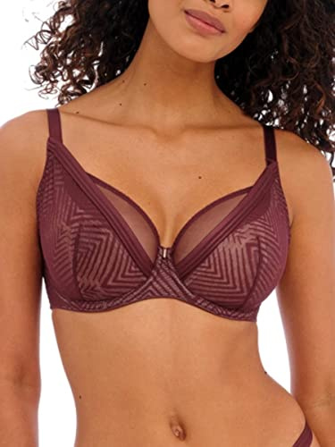 Freya Tailored High Apex Plunge Bra Dark Cherry Red 34E
