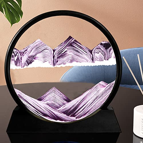 Tableau de sable dynamique 3D rond - Peinture au sable mouvant - Décoration de bureau